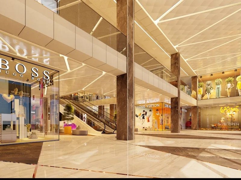 Modern shopping centre interior